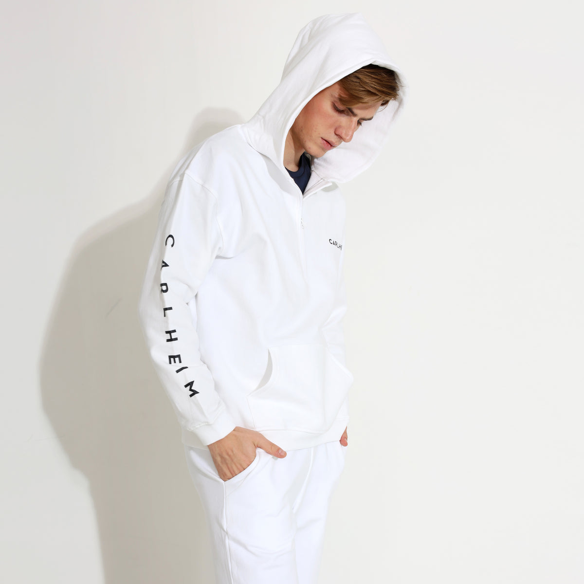 White oversized zip up 2025 hoodie